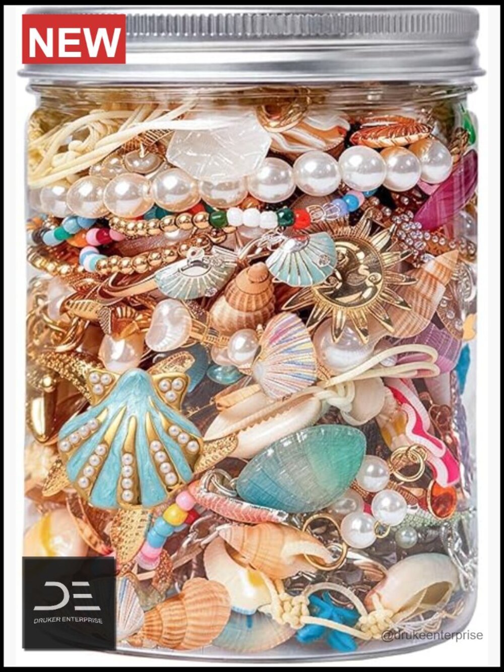 Mystery Jewelry Jar Bundle - 40-45 Piece Surprise Jewelry Box with Necklaces,